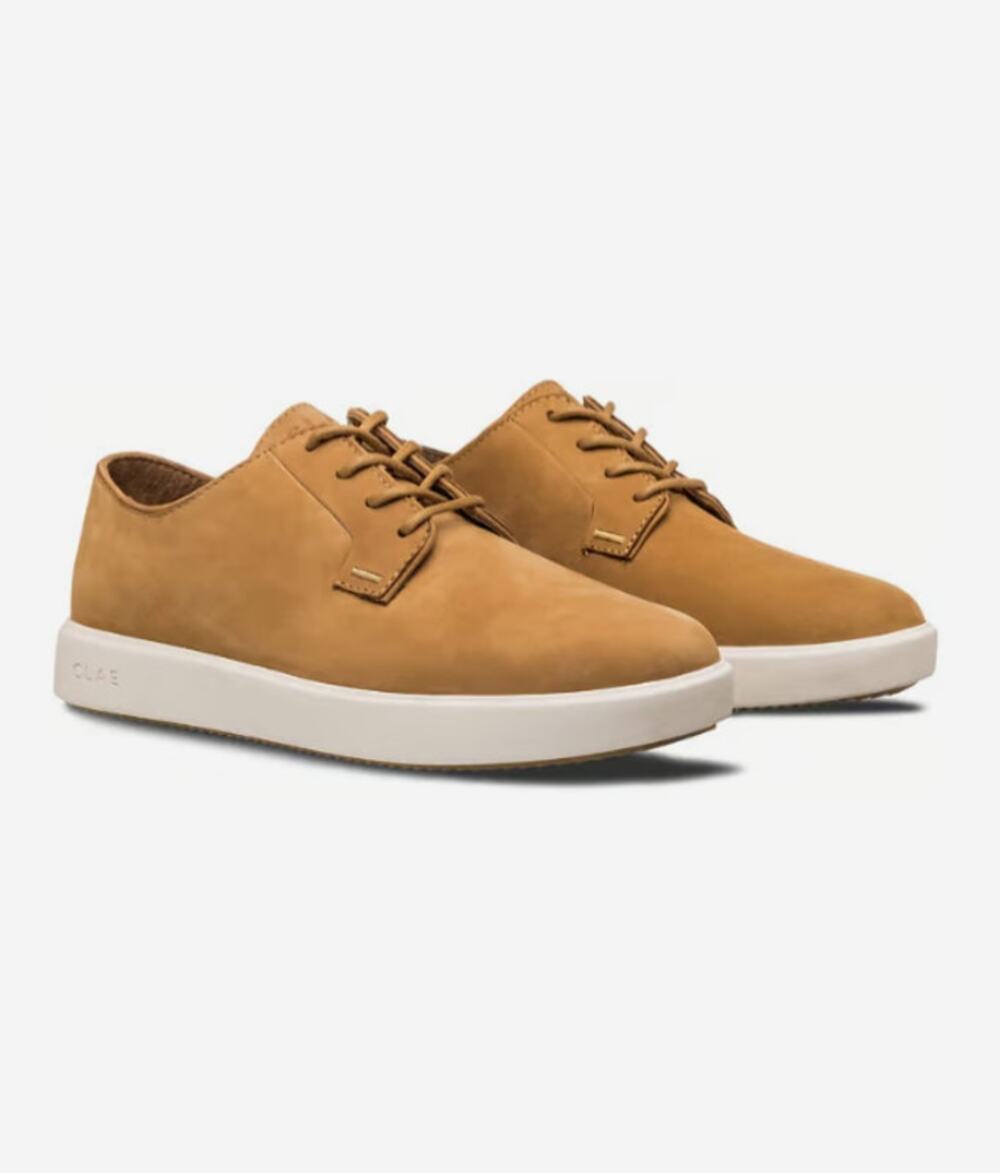 CLAE Hopkins Sneaker Wheat Nubuck Leather Tan Sz 7 NWB $200